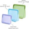 imageStasher Premium Silicone Reusable Food Storage StandUp Mid Bag Clear Microwave Sous Vide Dishwasher Oven and Freezer Safe BPA Free Leakfree Ecofriendly 56 OzLavender  Blue  Green