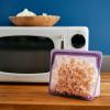 imageStasher Premium Silicone Reusable Food Storage StandUp Mid Bag Clear Microwave Sous Vide Dishwasher Oven and Freezer Safe BPA Free Leakfree Ecofriendly 56 OzLavender
