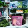imageStasher Premium Silicone Reusable Food Storage StandUp Mid Bag Clear Microwave Sous Vide Dishwasher Oven and Freezer Safe BPA Free Leakfree Ecofriendly 56 OzAqua