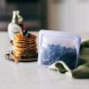 imageStasher Premium Silicone Reusable Food Storage StandUp Mid Bag Clear Microwave Sous Vide Dishwasher Oven and Freezer Safe BPA Free Leakfree Ecofriendly 56 OzLavender  Blue  Green