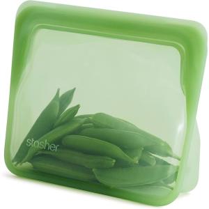 imageStasher Premium Silicone Reusable Food Storage StandUp Mid Bag Clear Microwave Sous Vide Dishwasher Oven and Freezer Safe BPA Free Leakfree Ecofriendly 56 OzGreen