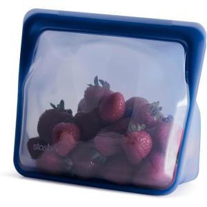 imageStasher Premium Silicone Reusable Food Storage StandUp Mid Bag Clear Microwave Sous Vide Dishwasher Oven and Freezer Safe BPA Free Leakfree Ecofriendly 56 OzDeep Ocean