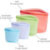 imageStasher Premium Silicone Reusable Food Storage Bags 3Pack Multi MultiUse Food Storage Bags Lunch Bag Travel Containers BPA Free Leakfree DishwasherSafe EcofriendlyBlue  Lavender  Green  Red