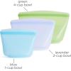 imageStasher Premium Silicone Reusable Food Storage Bags 3Pack Multi MultiUse Food Storage Bags Lunch Bag Travel Containers BPA Free Leakfree DishwasherSafe EcofriendlyBlue  Lavender  Green