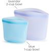 imageStasher Premium Silicone Reusable Food Storage Bags 3Pack Multi MultiUse Food Storage Bags Lunch Bag Travel Containers BPA Free Leakfree DishwasherSafe EcofriendlyBlue  Lavender