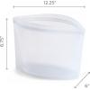 imageStasher Premium Silicone Reusable Food Storage Bowl Blue Microwave Sous Vide Dishwasher Oven and Freezer Safe BPA Free Leakfree Ecofriendly 8Cup BowlClear