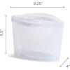 imageStasher Premium Silicone Reusable Food Storage Bowl Blue Microwave Sous Vide Dishwasher Oven and Freezer Safe BPA Free Leakfree Ecofriendly 8Cup BowlClear
