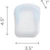 imageStasher Premium Silicone Reusable Food Storage Pocket Bag Aqua Microwave Sous Vide Dishwasher Oven and Freezer Safe BPA Free Leakfree Ecofriendly 4 OzClear  Deep Ocean