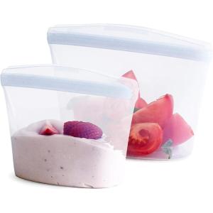 imageStasher Premium Silicone Reusable Food Storage Bags 3Pack Multi MultiUse Food Storage Bags Lunch Bag Travel Containers BPA Free Leakfree DishwasherSafe EcofriendlyClear