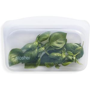 imageStasher Premium Silicone Reusable Food Storage Snack Bag Aqua Microwave Sous Vide Dishwasher Oven and Freezer Safe BPA Free Leakfree Ecofriendly 12 OzClear