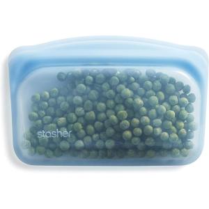 imageStasher Premium Silicone Reusable Food Storage Snack Bag Aqua Microwave Sous Vide Dishwasher Oven and Freezer Safe BPA Free Leakfree Ecofriendly 12 OzBlue