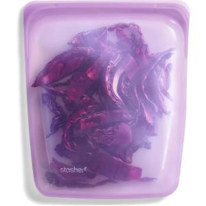 imageStasher Premium Silicone Reusable Food Storage Half Gallon Bag Red Microwave Sous Vide Dishwasher Oven and Freezer Safe BPA Free Leakfree Ecofriendly 64 OzPurple