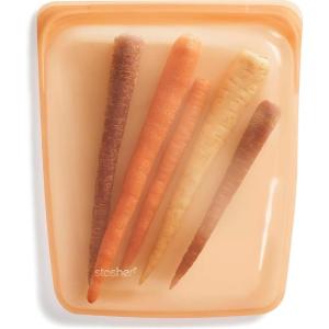 imageStasher Premium Silicone Reusable Food Storage Half Gallon Bag Red Microwave Sous Vide Dishwasher Oven and Freezer Safe BPA Free Leakfree Ecofriendly 64 OzOrange