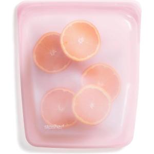 imageStasher Premium Silicone Reusable Food Storage Half Gallon Bag Red Microwave Sous Vide Dishwasher Oven and Freezer Safe BPA Free Leakfree Ecofriendly 64 OzPink