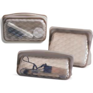 imageStasher Premium Silicone Reusable Makeup Everyday Bag Taupe Beauty ampamp Travel Toiletry Bag Storage Bag Organizer Dishwasher ampamp Heat Safe TSA Friendly BPA Free Leakfree Eco Friendly 26 Oz3pack