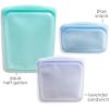 imageStasher Premium Silicone Reusable Food Storage Bags 3Pack Multi MultiUse Food Storage Bags Lunch Bag Travel Containers BPA Free Leakfree DishwasherSafe EcofriendlyAqua  Blue  Lavender