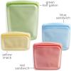 imageStasher Premium Silicone Reusable Food Storage Bags 3Pack Multi MultiUse Food Storage Bags Lunch Bag Travel Containers BPA Free Leakfree DishwasherSafe EcofriendlyGreen  Red  Blue  Yellow