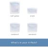 imageStasher Premium Silicone Reusable Food Storage Bags 3Pack Multi MultiUse Food Storage Bags Lunch Bag Travel Containers BPA Free Leakfree DishwasherSafe EcofriendlyClear