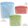 imageStasher Premium Silicone Reusable Food Storage Bags 3Pack Multi MultiUse Food Storage Bags Lunch Bag Travel Containers BPA Free Leakfree DishwasherSafe EcofriendlyGreen  Red  Blue