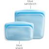imageStasher Premium Silicone Reusable Food Storage Bags 4Pack Tie Dye Multi MultiUse Food Storage Bags Lunch Bag Travel Containers BPA Free Leakfree DishwasherSafe EcofriendlyBlue