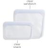 imageStasher Premium Silicone Reusable Food Storage Bags 4Pack Tie Dye Multi MultiUse Food Storage Bags Lunch Bag Travel Containers BPA Free Leakfree DishwasherSafe EcofriendlyClear