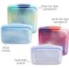 imageStasher Premium Silicone Reusable Food Storage Bags 4Pack Tie Dye Multi MultiUse Food Storage Bags Lunch Bag Travel Containers BPA Free Leakfree DishwasherSafe EcofriendlyTie Dye  Blue  Lavender