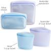imageStasher Premium Silicone Reusable Food Storage Bags 6Pack Multi MultiUse Food Storage Bags Lunch Bag Travel Containers BPA Free Leakfree DishwasherSafe EcofriendlyBlue  Lavender