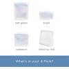imageStasher Premium Silicone Reusable Food Storage Bags 6Pack Tie Dye Multi MultiUse Food Storage Bags Lunch Bag Travel Containers BPA Free Leakfree DishwasherSafe EcofriendlyClear