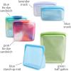 imageStasher Premium Silicone Reusable Food Storage Bags 6Pack Tie Dye Multi MultiUse Food Storage Bags Lunch Bag Travel Containers BPA Free Leakfree DishwasherSafe EcofriendlyTie Dye