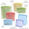 imageStasher Premium Silicone Reusable Food Storage Bags 7Pack Rainbow MultiUse Food Storage Bags Lunch Bag Travel Containers BPA Free Leakfree DishwasherSafe EcofriendlyRainbow