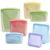 imageStasher Premium Silicone Reusable Food Storage Bags 7Pack Rainbow MultiUse Food Storage Bags Lunch Bag Travel Containers BPA Free Leakfree DishwasherSafe EcofriendlyRainbow