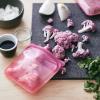 imageStasher Premium Silicone Reusable Food Storage Sandwich Bag Purple Microwave Sous Vide Dishwasher Oven and Freezer Safe BPA Free Leakfree Ecofriendly 28 OzCoral Triangle