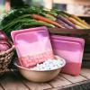 imageStasher Premium Silicone Reusable Food Storage Sandwich Bag Purple Microwave Sous Vide Dishwasher Oven and Freezer Safe BPA Free Leakfree Ecofriendly 28 OzCoral Triangle