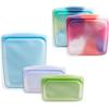 imageStasher Premium Silicone Reusable Food Storage Bags 3Pack Multi MultiUse Food Storage Bags Lunch Bag Travel Containers BPA Free Leakfree DishwasherSafe EcofriendlyTie Dye