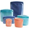 imageStasher Premium Silicone Reusable Food Storage Bags 6Pack Starter Kit Sea Spray MultiUse Food Storage Bags Lunch Bag Travel Containers BPA Free Leakfree DishwasherSafe EcofriendlySea Spray