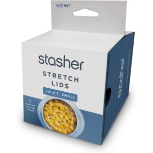 imageStasher Premium Reusable Silicone Stretch Lids 3Pack Box  Large Clear 9 Lids Airtight Seal Food Container Covers BPA Free Leakfree Dishwasher Safe Microwave Safe EcoFriendlySmall 3Pack