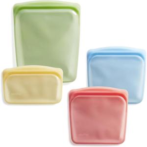 imageStasher Premium Silicone Reusable Food Storage Bags 3Pack Multi MultiUse Food Storage Bags Lunch Bag Travel Containers BPA Free Leakfree DishwasherSafe EcofriendlyGreen  Red  Blue  Yellow