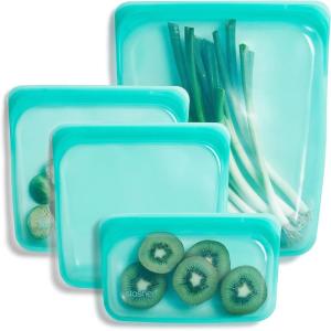 imageStasher Premium Silicone Reusable Food Storage Bags 3Pack Multi MultiUse Food Storage Bags Lunch Bag Travel Containers BPA Free Leakfree DishwasherSafe EcofriendlyAqua