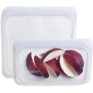 imageStasher Premium Silicone Reusable Food Storage Bags 4Pack Tie Dye Multi MultiUse Food Storage Bags Lunch Bag Travel Containers BPA Free Leakfree DishwasherSafe EcofriendlyClear