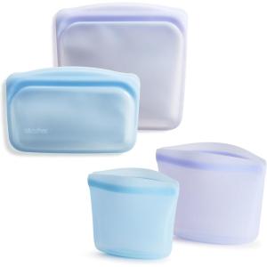 imageStasher Premium Silicone Reusable Food Storage Bags 6Pack Multi MultiUse Food Storage Bags Lunch Bag Travel Containers BPA Free Leakfree DishwasherSafe EcofriendlyBlue  Lavender