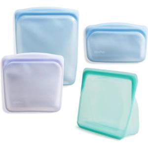 imageStasher Premium Silicone Reusable Food Storage Bags 6Pack Tie Dye Multi MultiUse Food Storage Bags Lunch Bag Travel Containers BPA Free Leakfree DishwasherSafe EcofriendlyAqua  Blue  Lavender