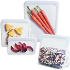 imageStasher Premium Silicone Reusable Food Storage Bags 6Pack Tie Dye Multi MultiUse Food Storage Bags Lunch Bag Travel Containers BPA Free Leakfree DishwasherSafe EcofriendlyClear