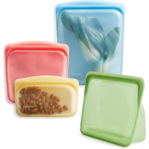 imageStasher Premium Silicone Reusable Food Storage Bags 6Pack Tie Dye Multi MultiUse Food Storage Bags Lunch Bag Travel Containers BPA Free Leakfree DishwasherSafe EcofriendlyRainbow
