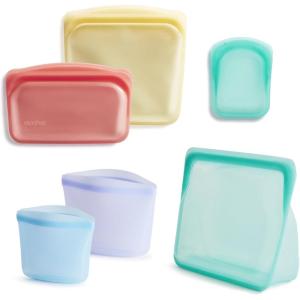 imageStasher Premium Silicone Reusable Food Storage Bags 7Pack Rainbow MultiUse Food Storage Bags Lunch Bag Travel Containers BPA Free Leakfree DishwasherSafe EcofriendlyRainbow
