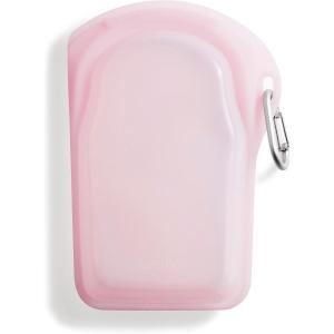 imageStasher Premium Silicone Reusable Food Storage Go Bag Clear Microwave Dishwasher Oven and Freezer Safe BPA Free Leakfree Ecofriendly 18 OzPink