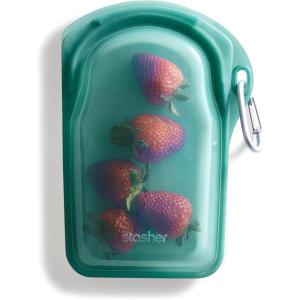 imageStasher Premium Silicone Reusable Food Storage Go Bag Clear Microwave Dishwasher Oven and Freezer Safe BPA Free Leakfree Ecofriendly 18 OzWaterfall