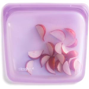 imageStasher Premium Silicone Reusable Food Storage Sandwich Bag Purple Microwave Sous Vide Dishwasher Oven and Freezer Safe BPA Free Leakfree Ecofriendly 28 OzPurple