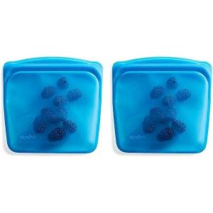 imageStasher Premium Silicone Reusable Food Storage Sandwich Bag Purple Microwave Sous Vide Dishwasher Oven and Freezer Safe BPA Free Leakfree Ecofriendly 28 OzBlueberry