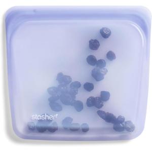 imageStasher Premium Silicone Reusable Food Storage Sandwich Bag Purple Microwave Sous Vide Dishwasher Oven and Freezer Safe BPA Free Leakfree Ecofriendly 28 OzLavender
