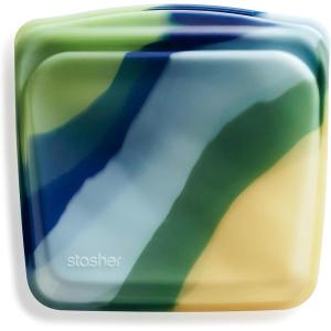 imageStasher Premium Silicone Reusable Food Storage Sandwich Bag Purple Microwave Sous Vide Dishwasher Oven and Freezer Safe BPA Free Leakfree Ecofriendly 28 OzBlue Current